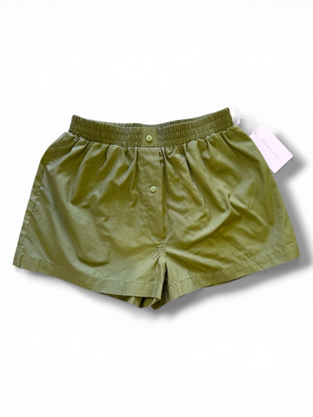 Matthew Bruch Army Green Cotton Poplin Boxer shorts - Size 2 / XS